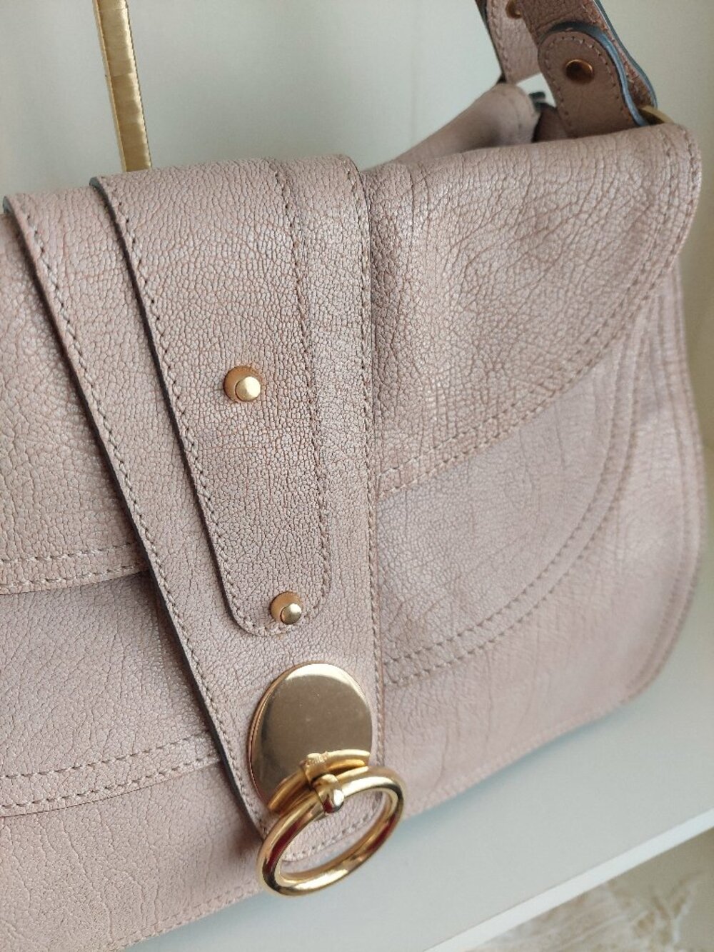 CHLOE Kathleen Nude Mauve Beige Satchel Bag - Picture 4 of 16
